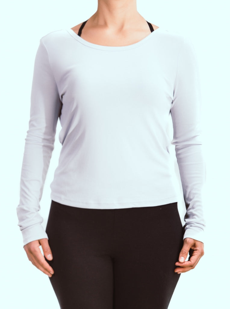 Long Sleeve Overlap Back Top