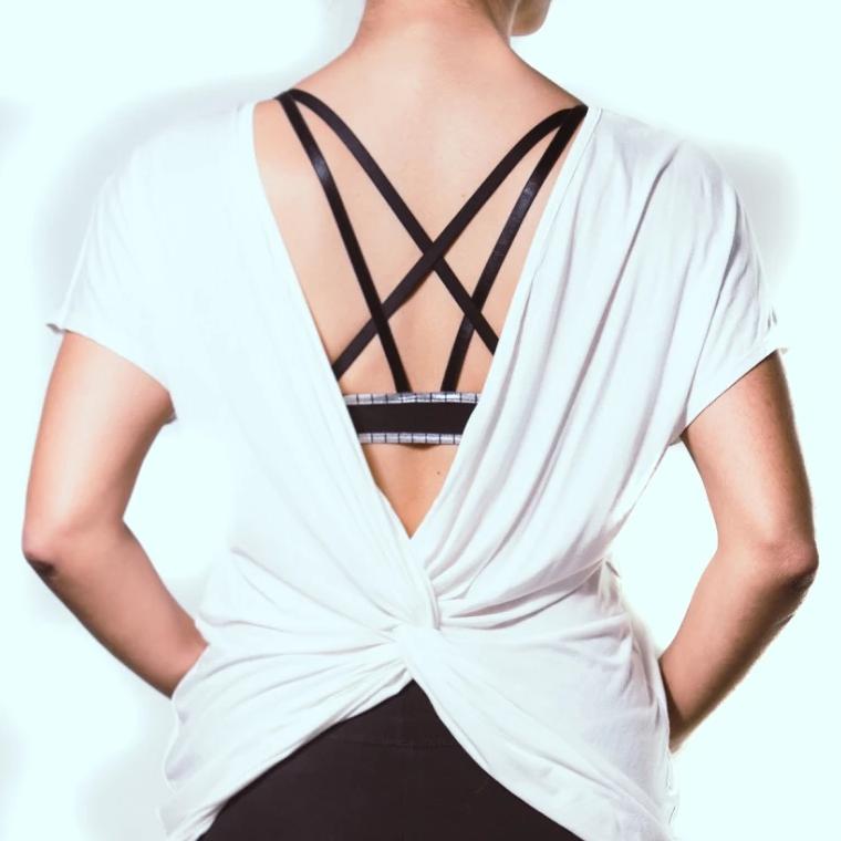 Ivory Twist Open Back Jersey Knit